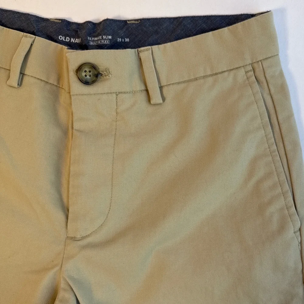 Old Navy Ultimate Slim Built-In Flex Khaki Chino Pants Mens 29x30 Tan Stretch
